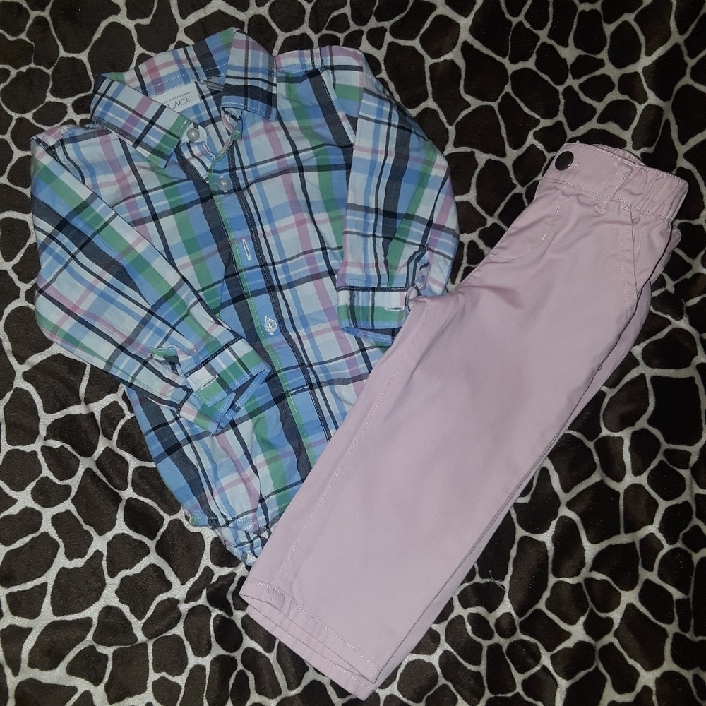 Carter's Plaid Button Down Shirt & Pants